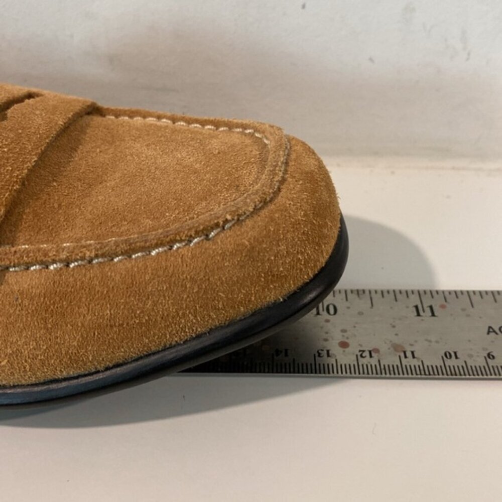 Women’s Tan Suede Penny Loafers - Picture 11 of 14